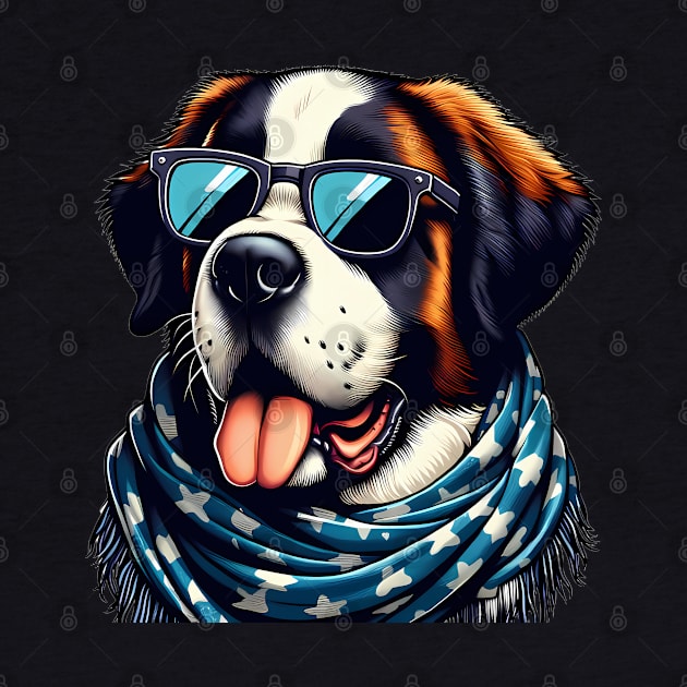 Funny St. Bernard with Sunglasses by CreativeSparkzz